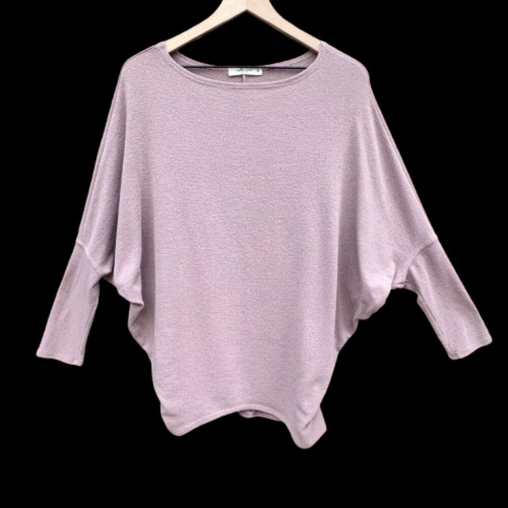 Pink Mauve Dolman Sleeve Knit Top Medium Molly Green